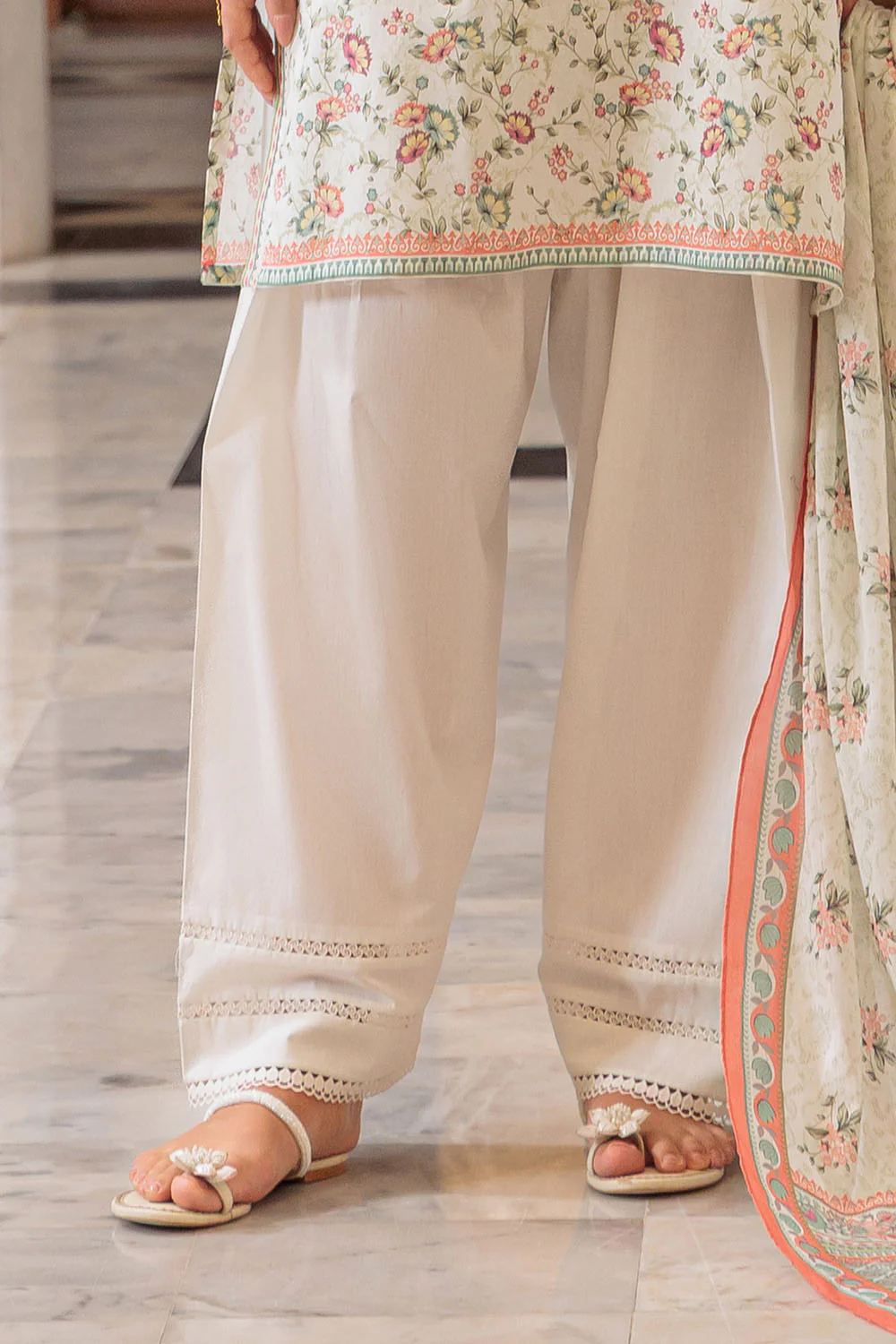 3 Piece Printed Lawn Suit and Dyed Trouser - Image 5