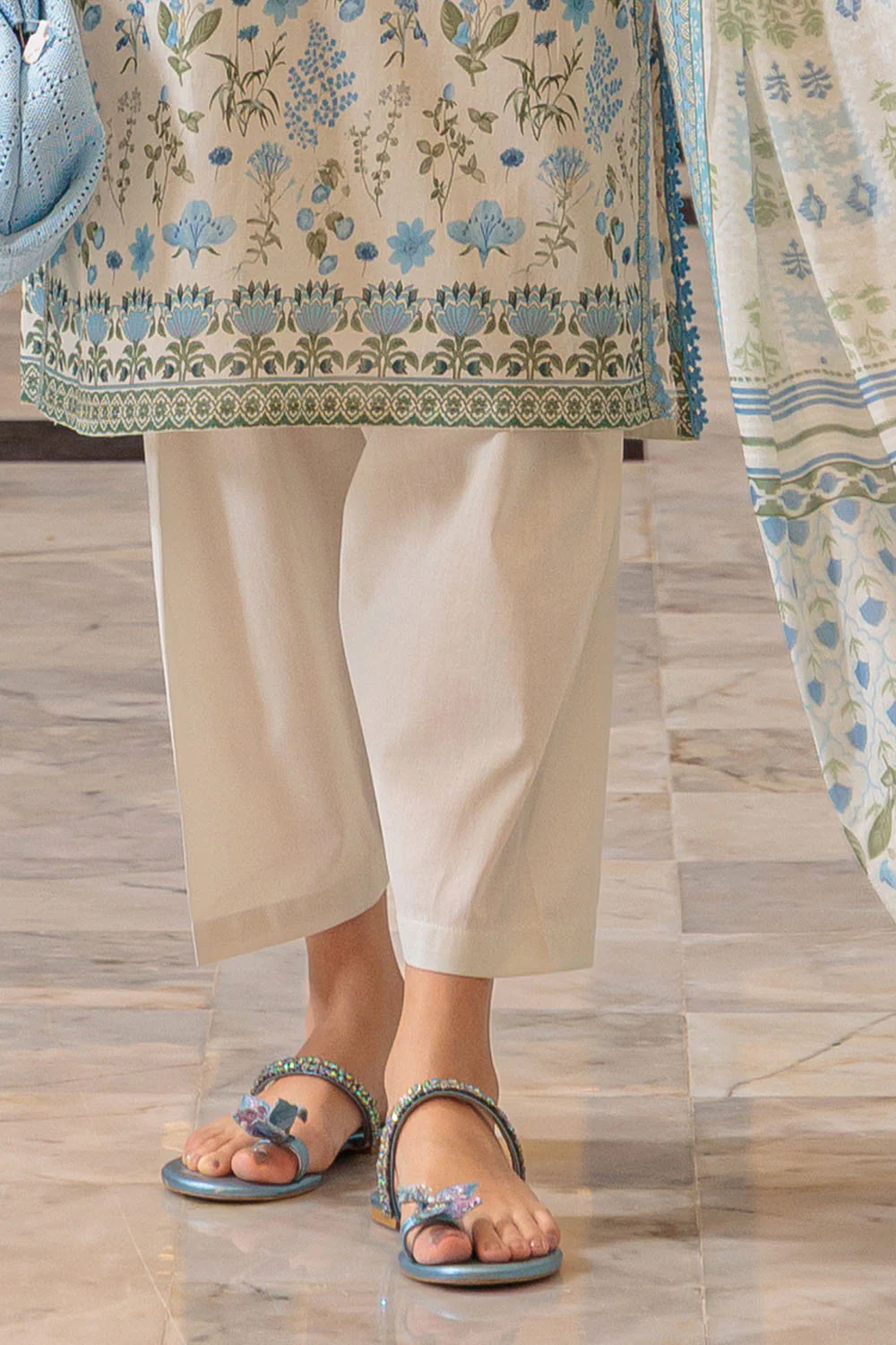 3 Piece Printed Lawn Suit and Dyed Trouser - Image 5