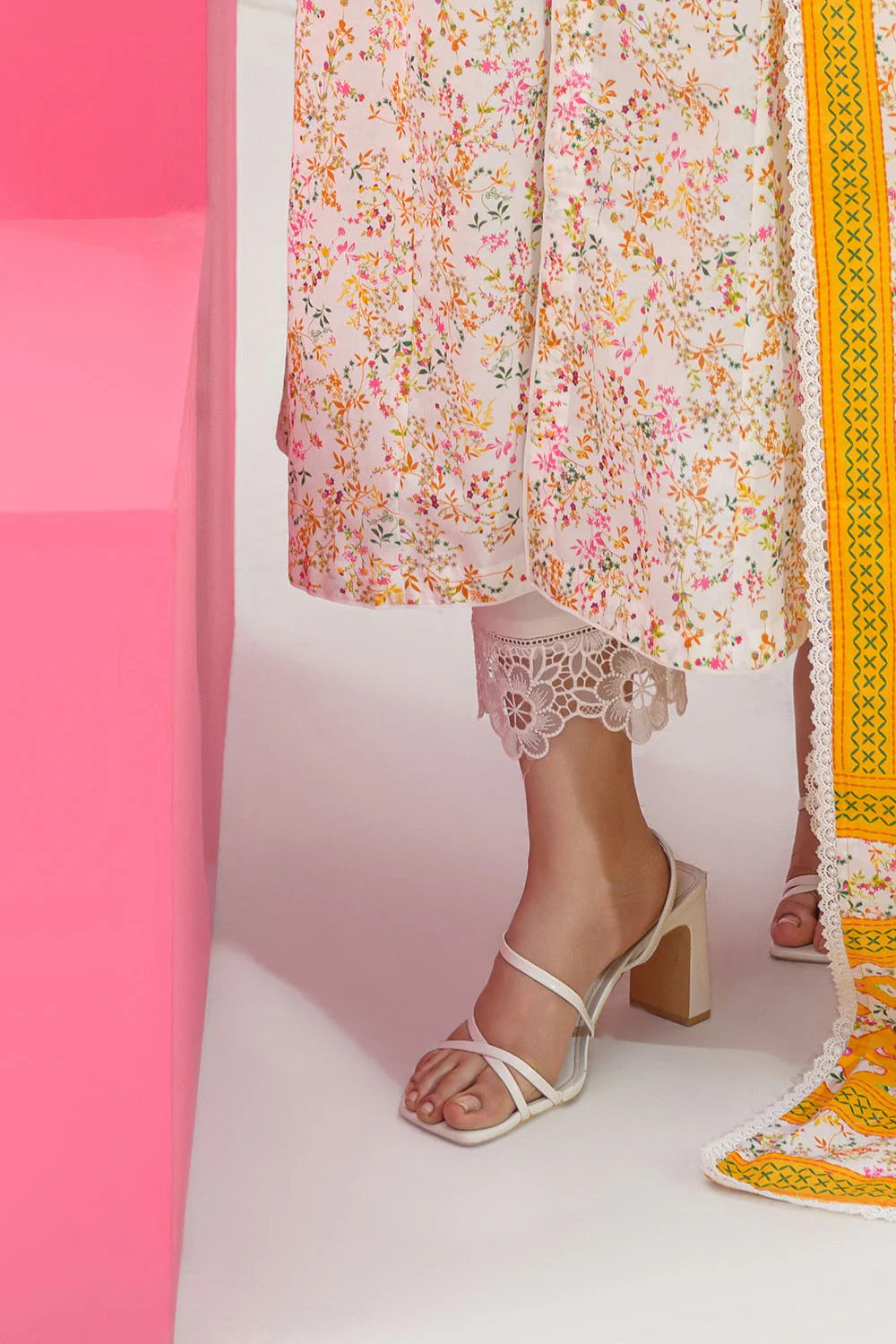 3 Piece Printed Lawn Suit and Dyed Trouser - Image 4