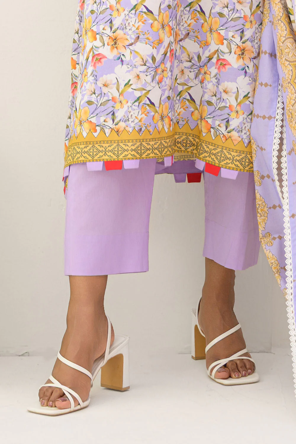 3 Piece Printed Lawn Suit and Dyed Trouser - Image 5