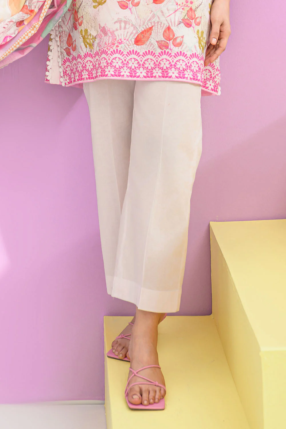 3 Piece Printed Lawn Suit and Dyed Trouser - Image 5