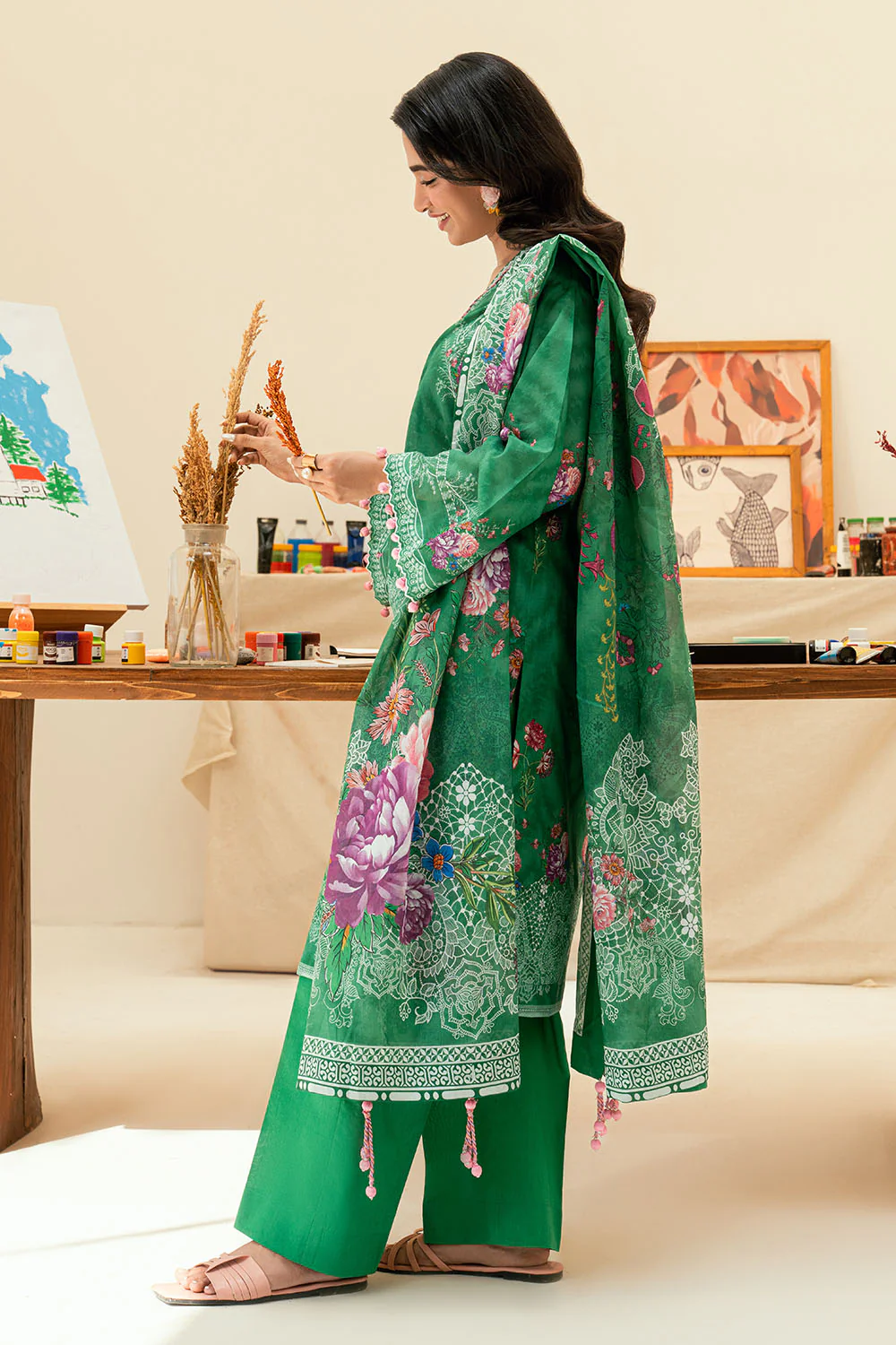 3 Piece Printed Lawn Suit - Image 3