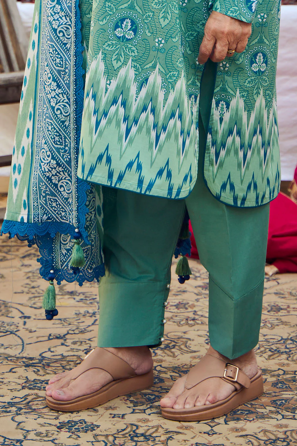 3 Piece Printed Lawn Suit with Dupatta - Image 5