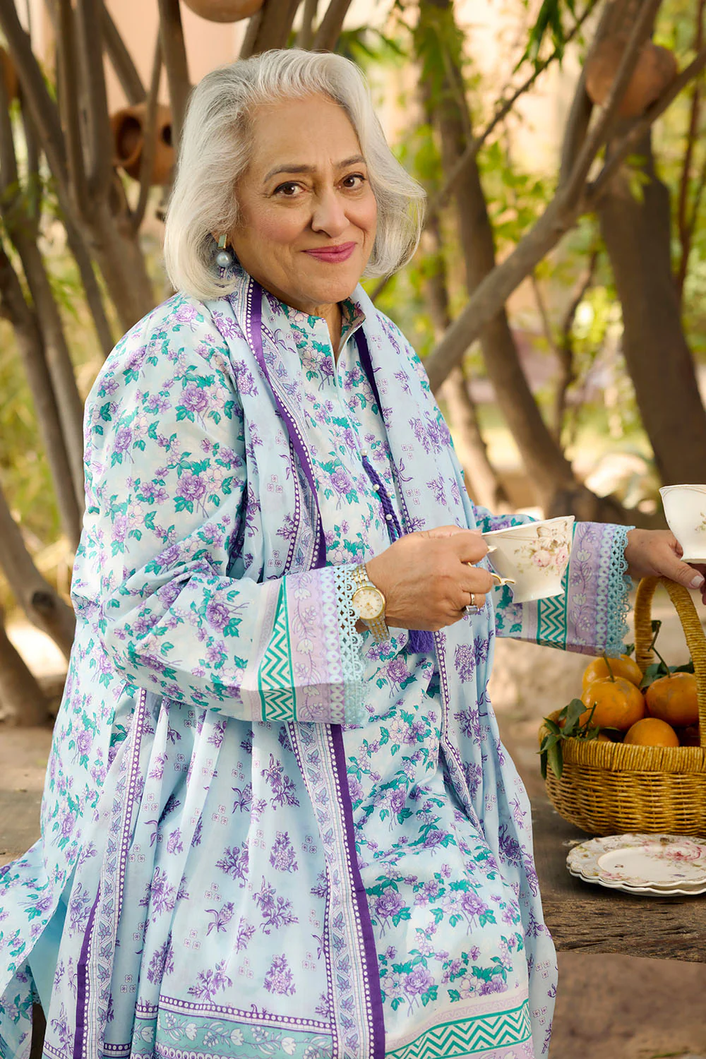 3 Piece Printed Lawn Suit with Dupatta - Image 5