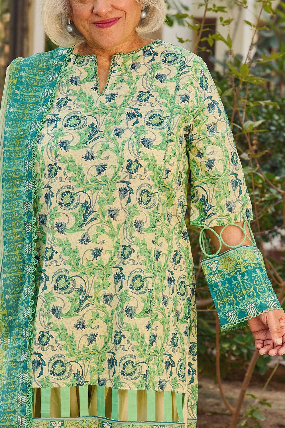 3 Piece Printed Lawn Suit with Dupatta - Image 2