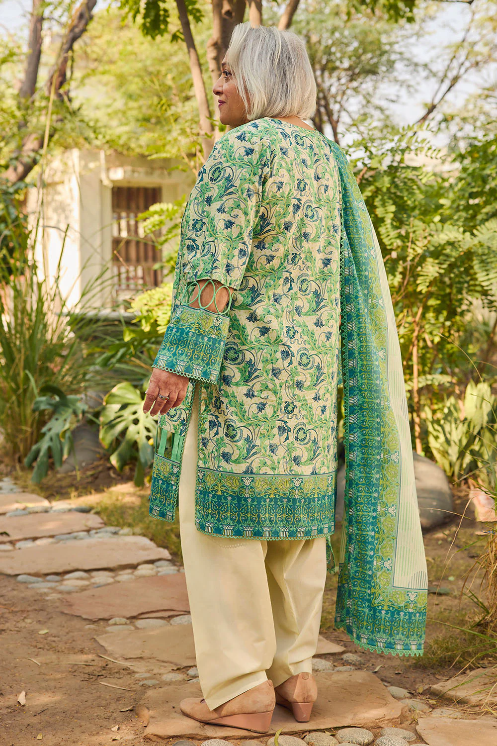 3 Piece Printed Lawn Suit with Dupatta - Image 4