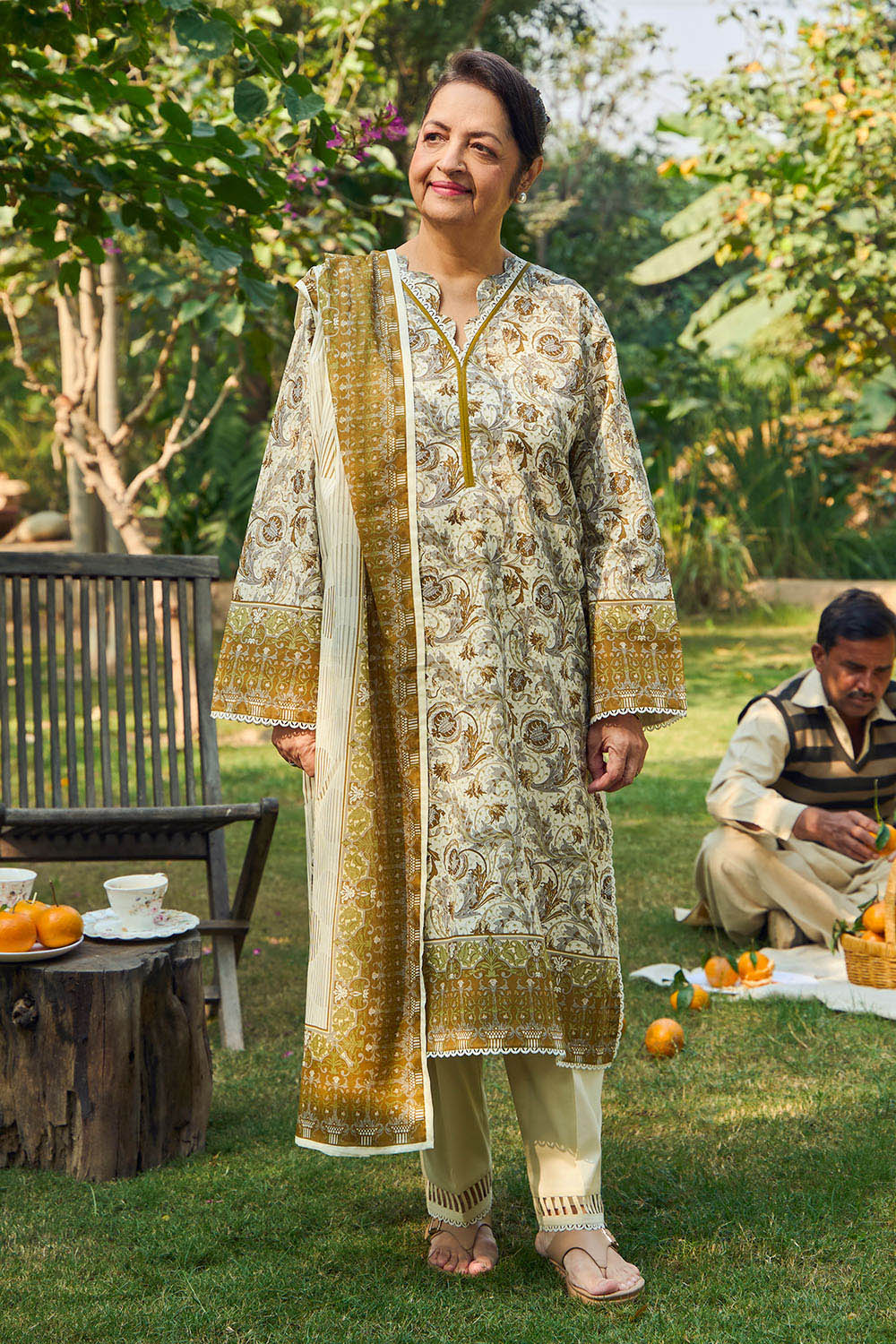 3 Piece Printed Lawn Suit with Dupatta - Image 6