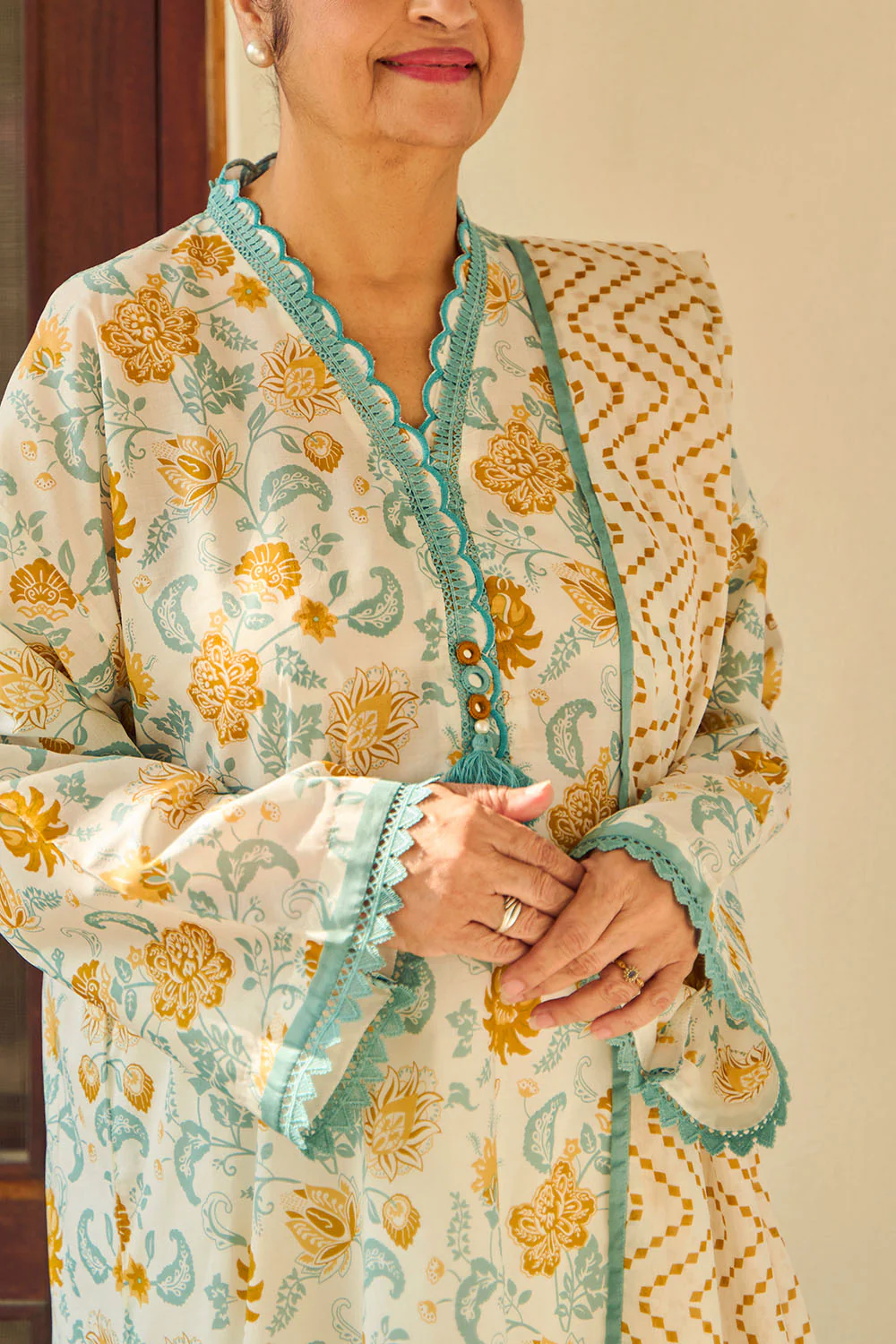 3 Piece Printed Lawn Suit with Dupatta - Image 2