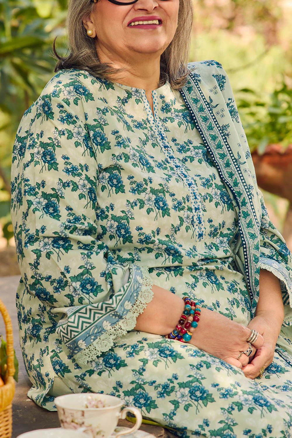 3 Piece Printed Lawn Suit with Dupatta - Image 2