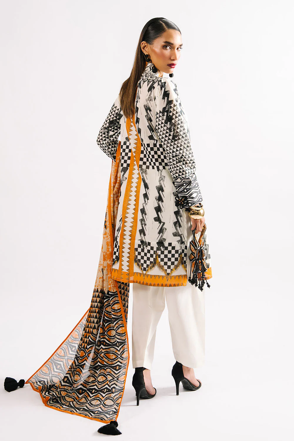 3 Piece Printed Lawn Suit with Dupatta - Image 5