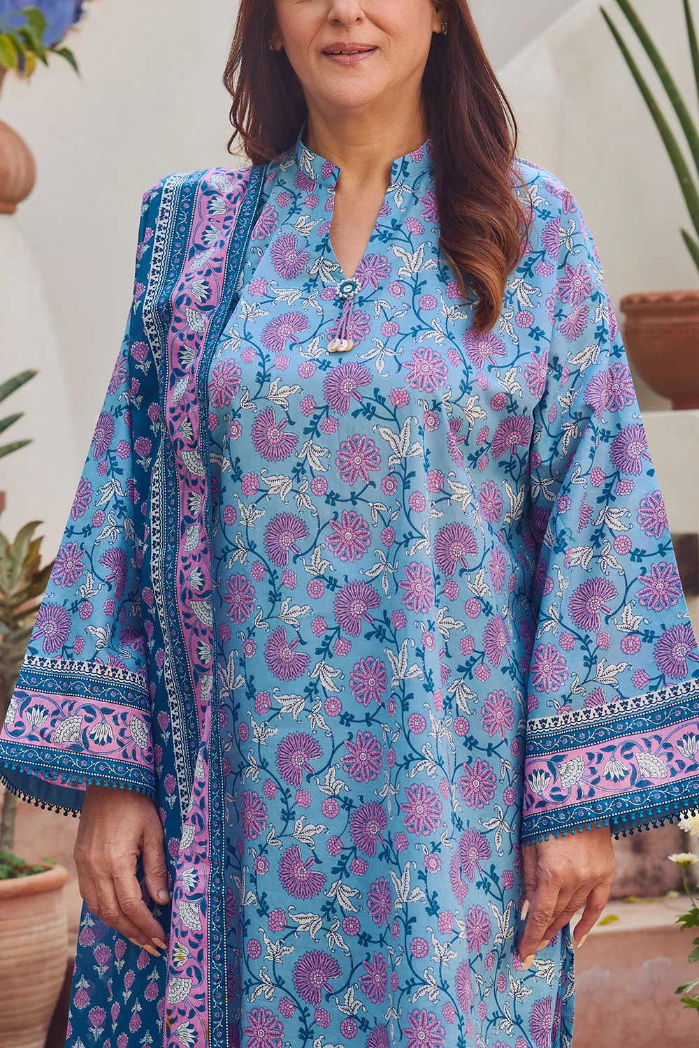 3 Piece Printed Lawn Suit with Dupatta - Image 2