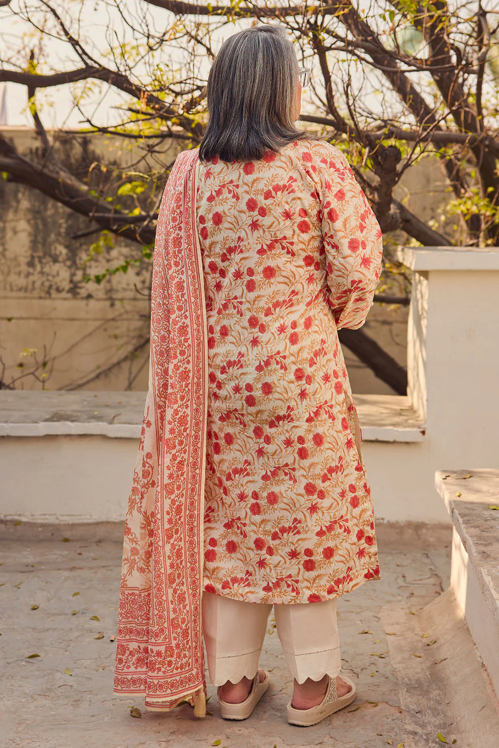 3 Piece Printed Lawn Suit with Dupatta - Image 4