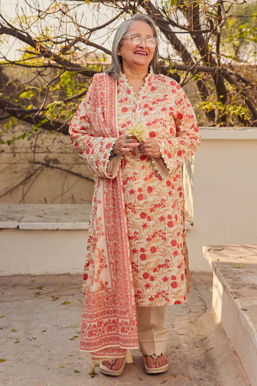 3 Piece Printed Lawn Suit with Dupatta - Image 6
