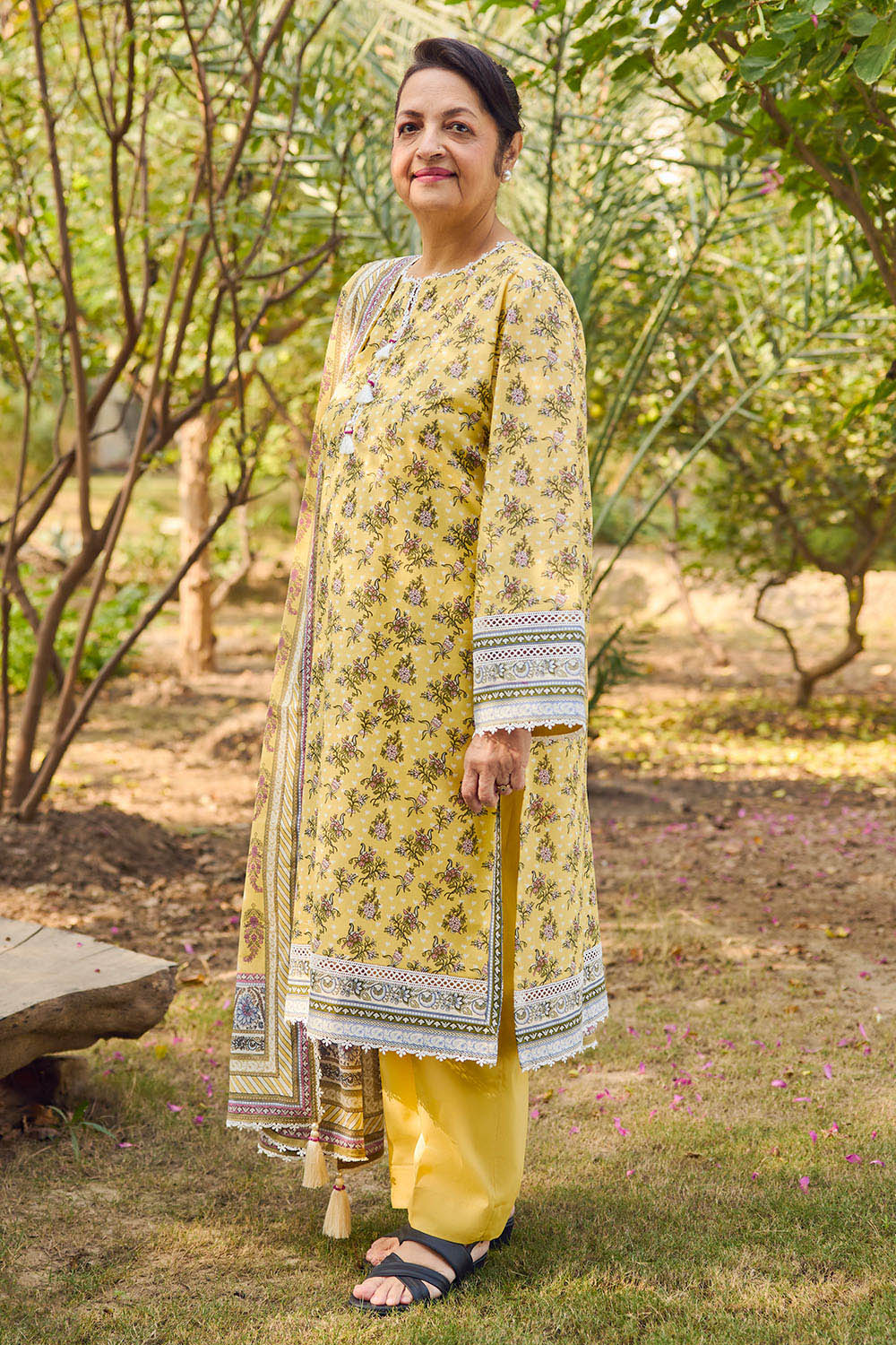 3 Piece Printed Lawn Suit with Dupatta - Image 3