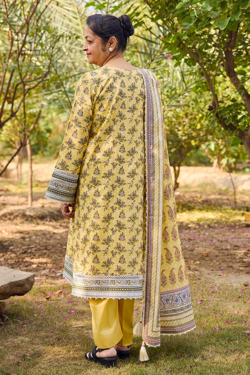 3 Piece Printed Lawn Suit with Dupatta - Image 4