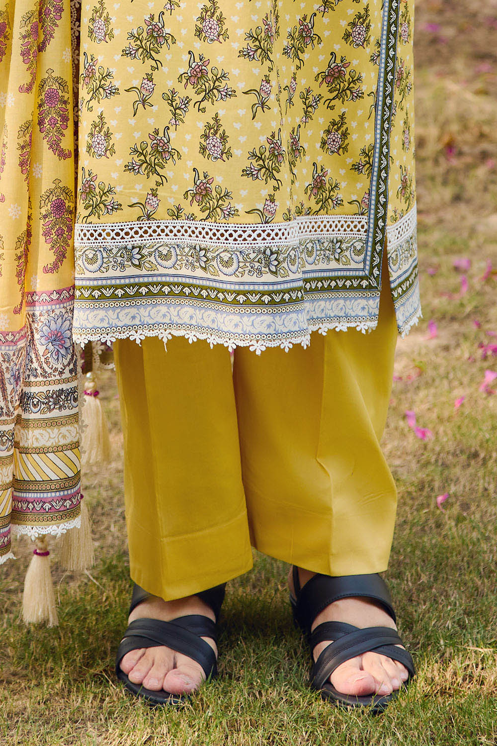 3 Piece Printed Lawn Suit with Dupatta - Image 5
