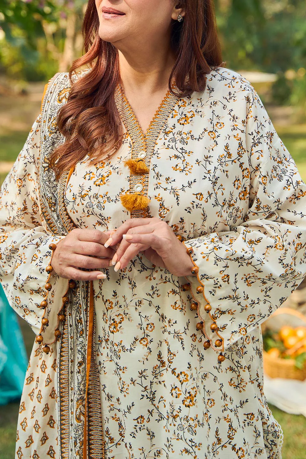 3 Piece Printed Lawn Suit with Dupatta - Image 2