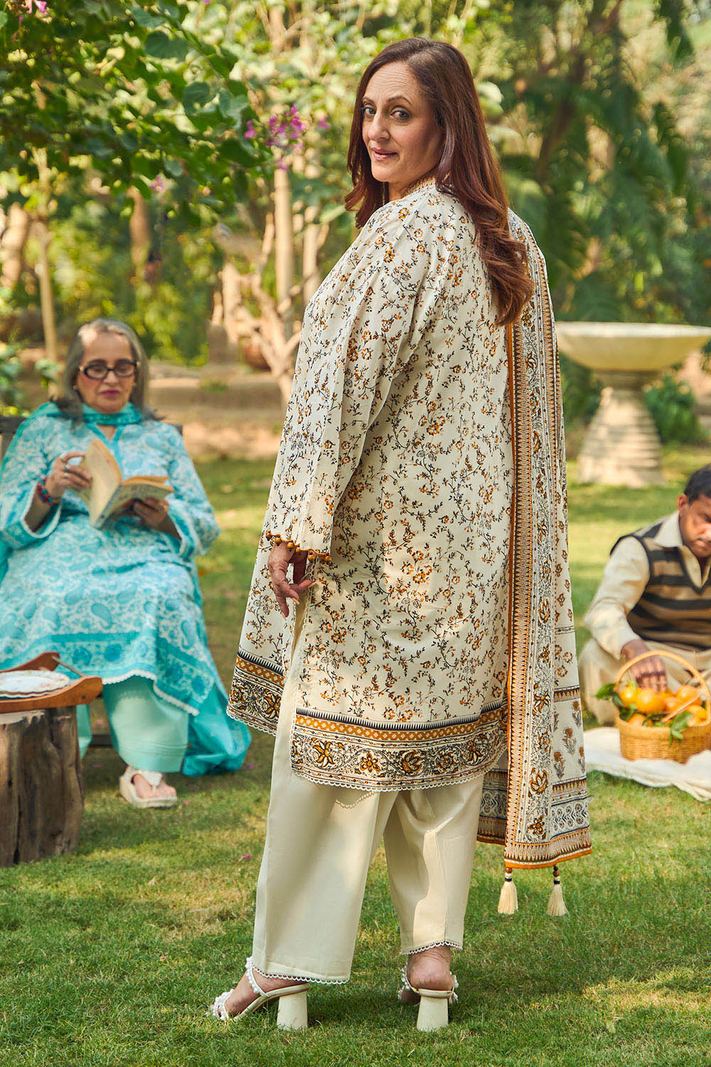 3 Piece Printed Lawn Suit with Dupatta - Image 4