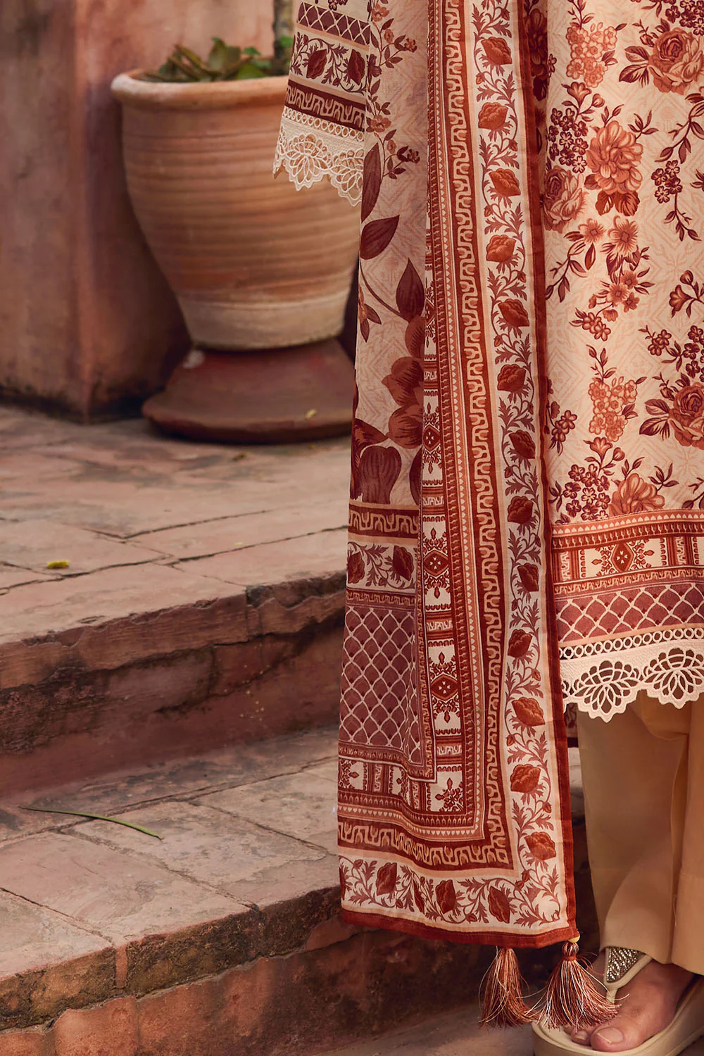 3 Piece Printed Lawn Suit with Dupatta - Image 5