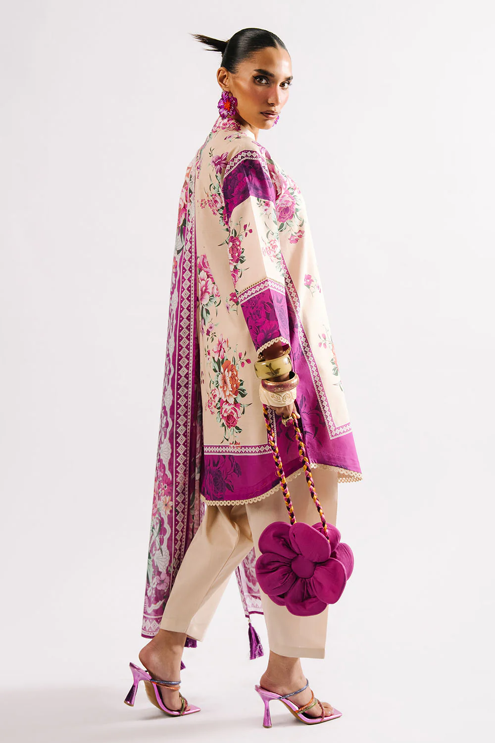 3 Piece Printed Lawn Suit with Dupatta - Image 4