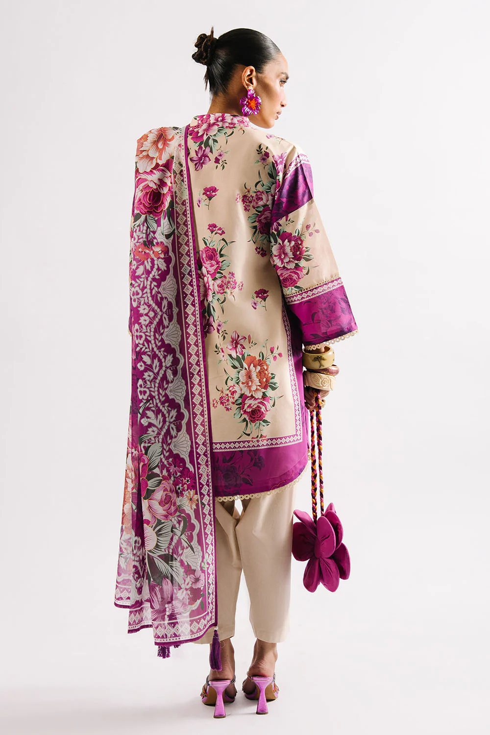3 Piece Printed Lawn Suit with Dupatta - Image 5
