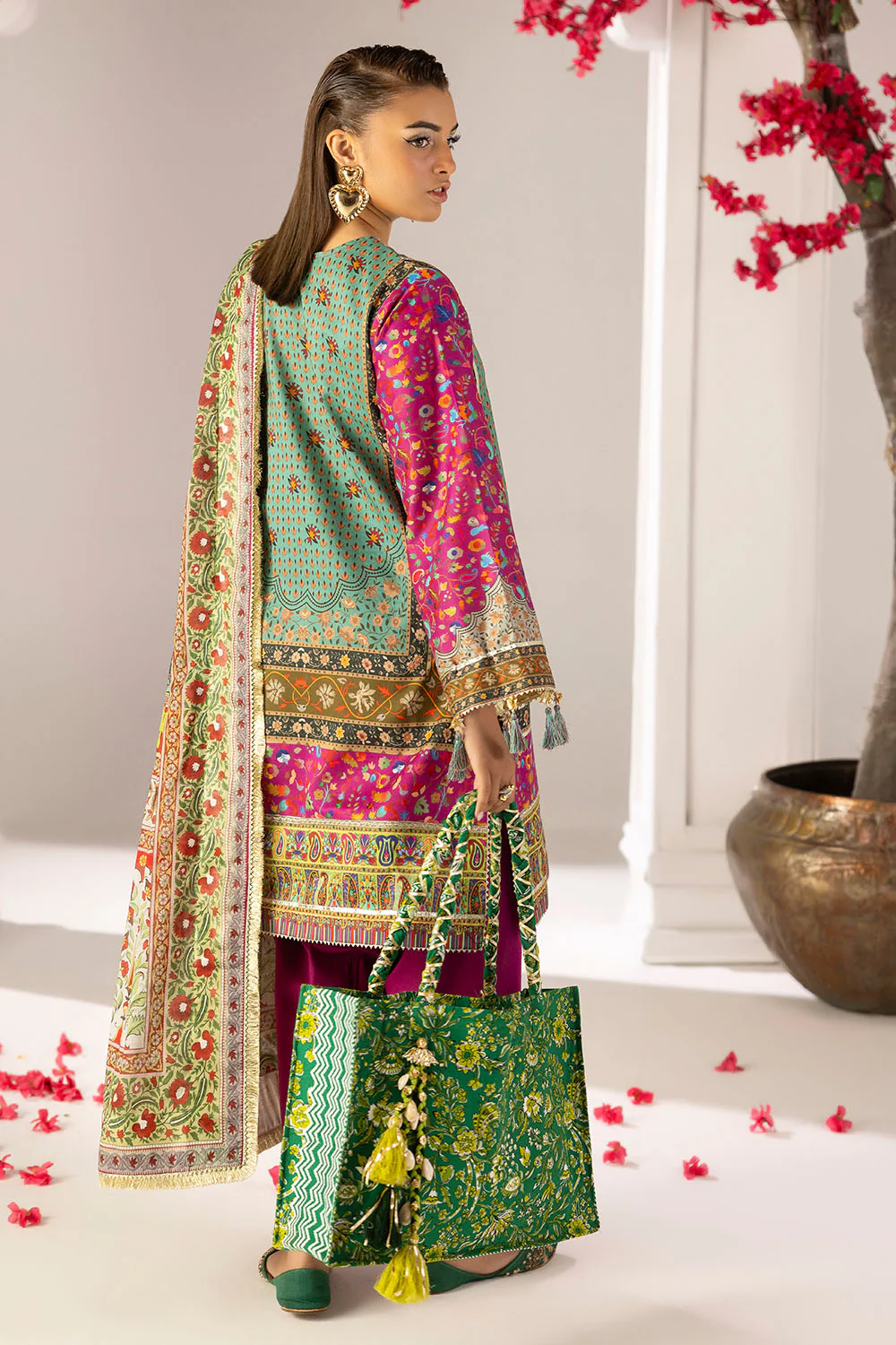 3 Piece Printed Lawn Suit with Dupatta - Image 3