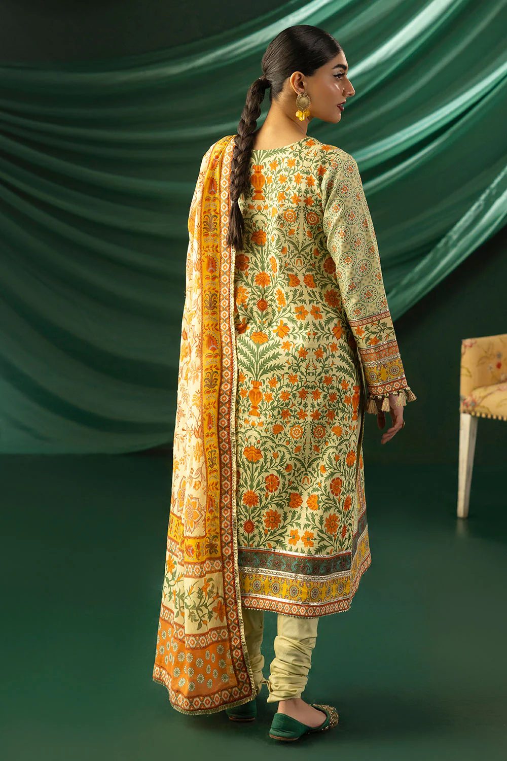 3 Piece Printed Lawn Suit with Dupatta - Image 4