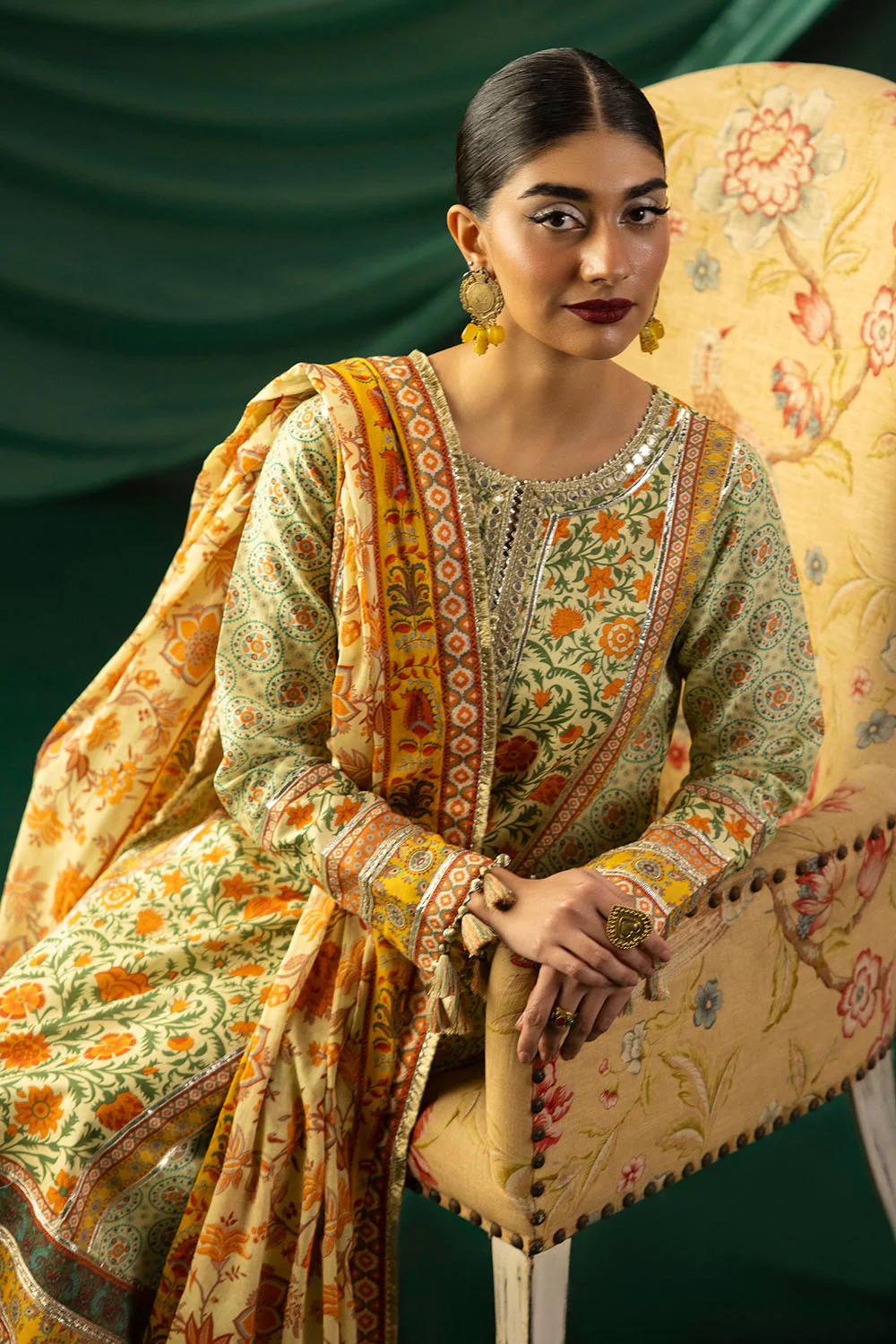 3 Piece Printed Lawn Suit with Dupatta - Image 6