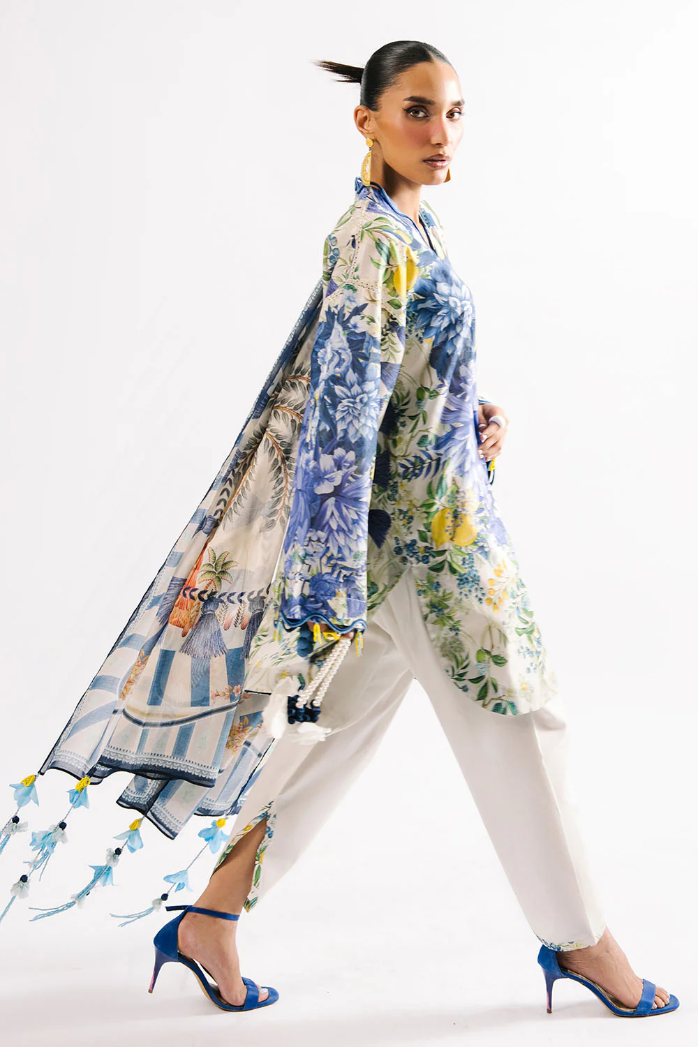 3 Piece Printed Lawn Suit with Dupatta - Image 4