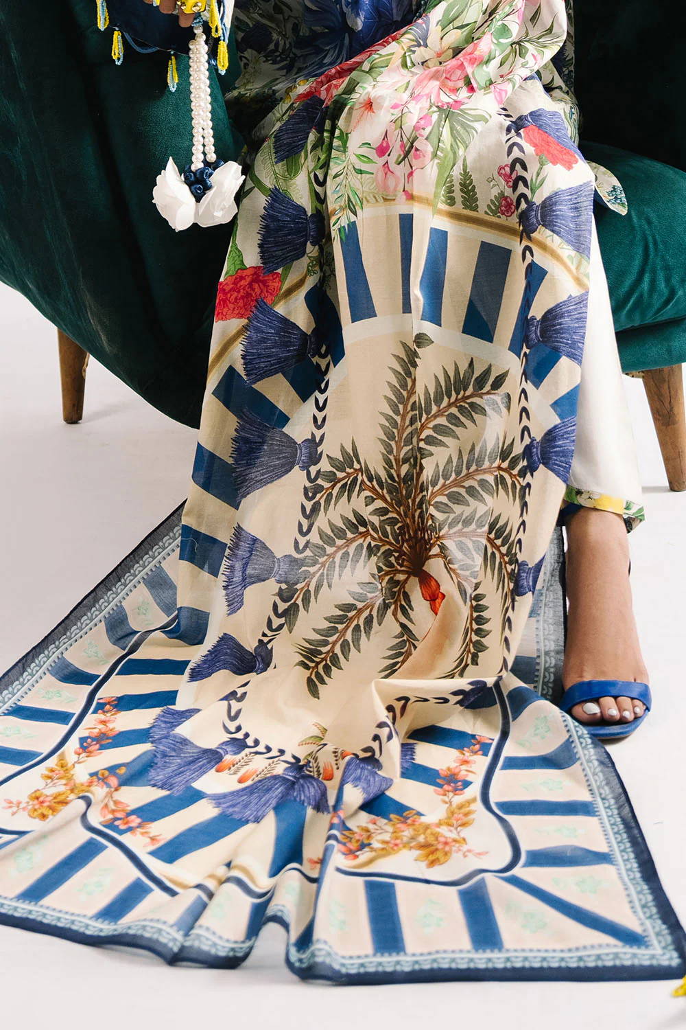 3 Piece Printed Lawn Suit with Dupatta - Image 6