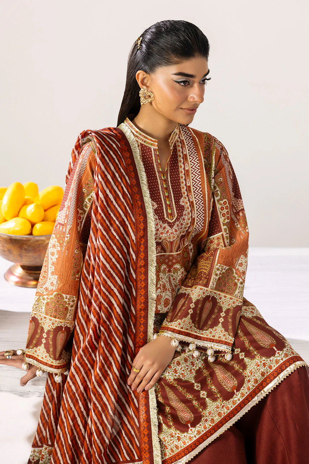 3 Piece Printed Lawn Suit with Dupatta - Image 3