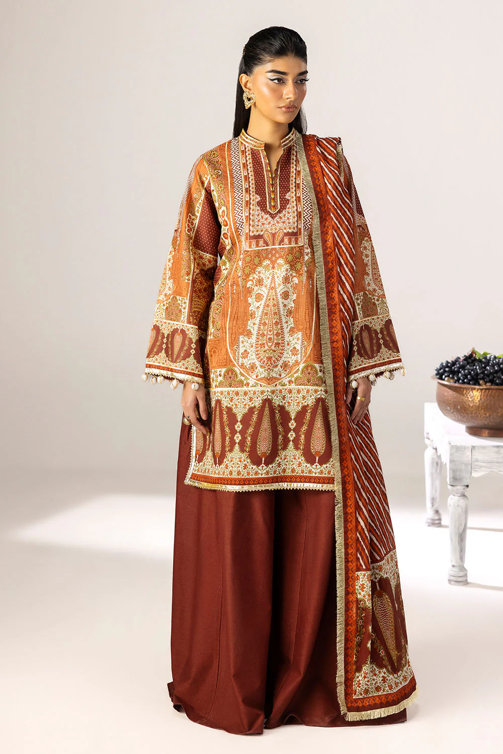 3 Piece Printed Lawn Suit with Dupatta - Image 6