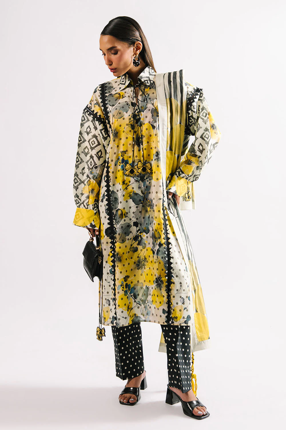 3 Piece Printed Lawn Suit with Dupatta - Image 6