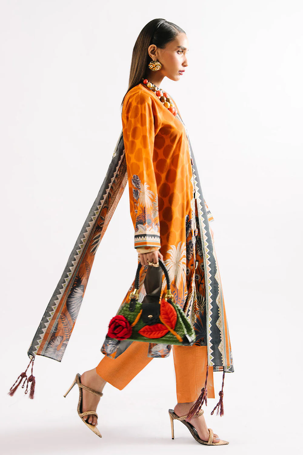 3 Piece Printed Lawn Suit with Dupatta - Image 3