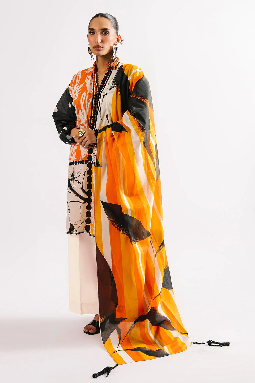3 Piece Printed Lawn Suit with Dupatta - Image 3