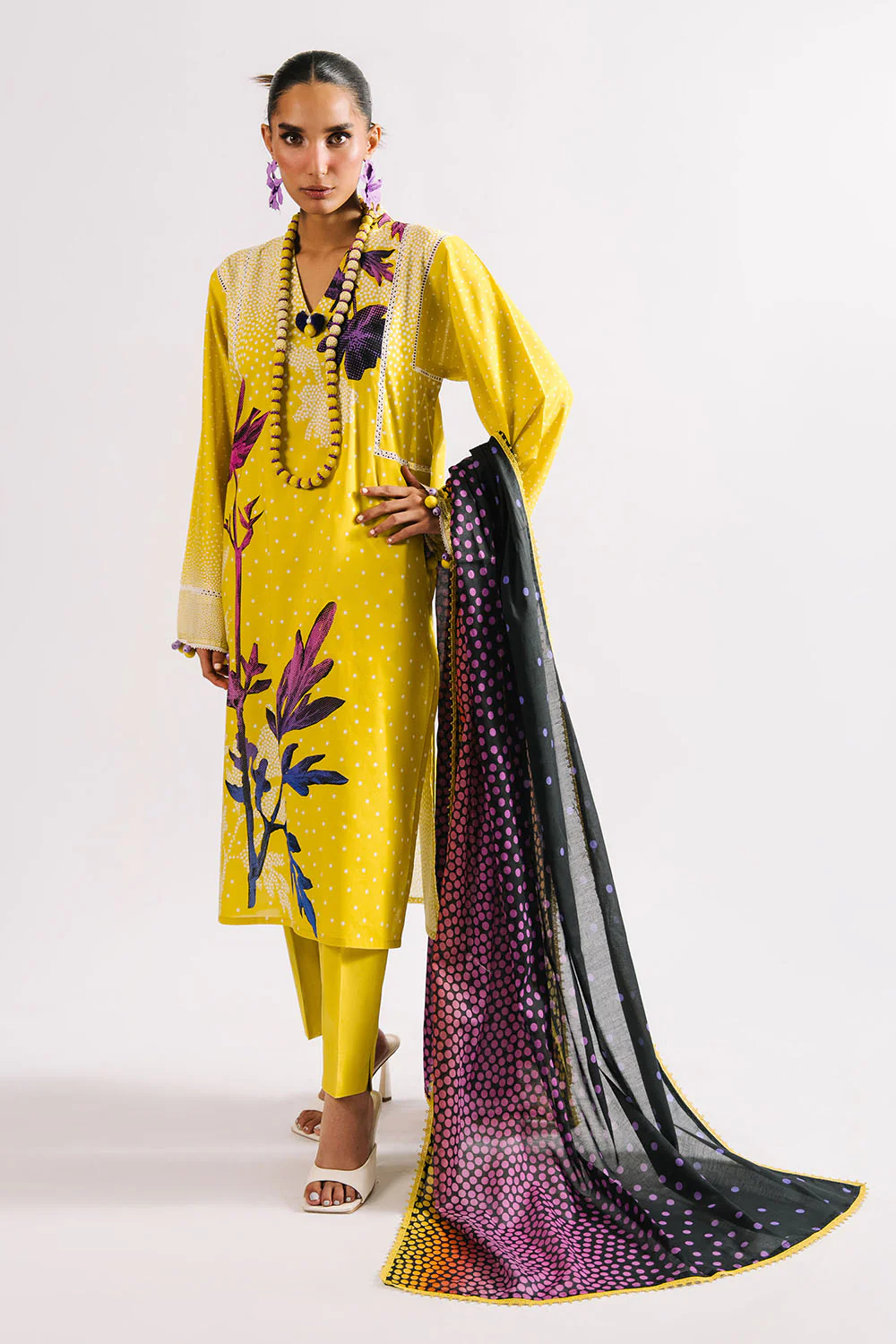 3 Piece Printed Lawn Suit with Dupatta - Image 3