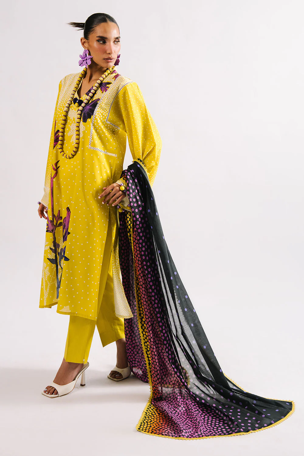 3 Piece Printed Lawn Suit with Dupatta - Image 4