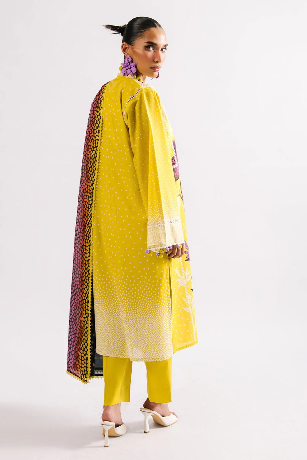 3 Piece Printed Lawn Suit with Dupatta - Image 5