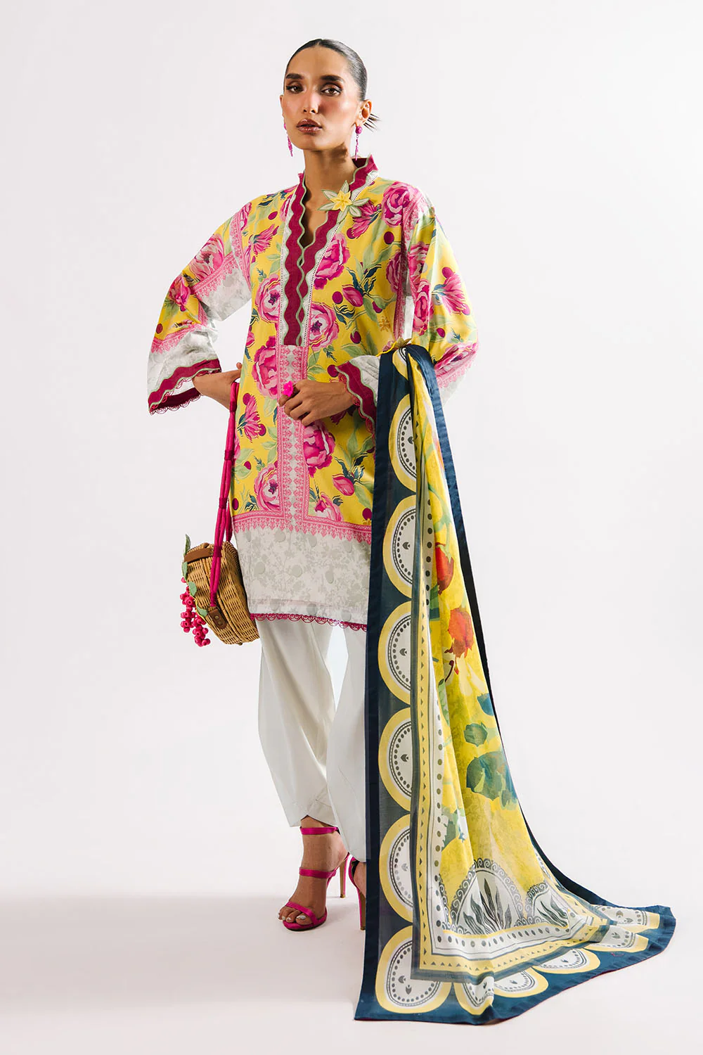 3 Piece Printed Lawn Suit with Dupatta - Image 3