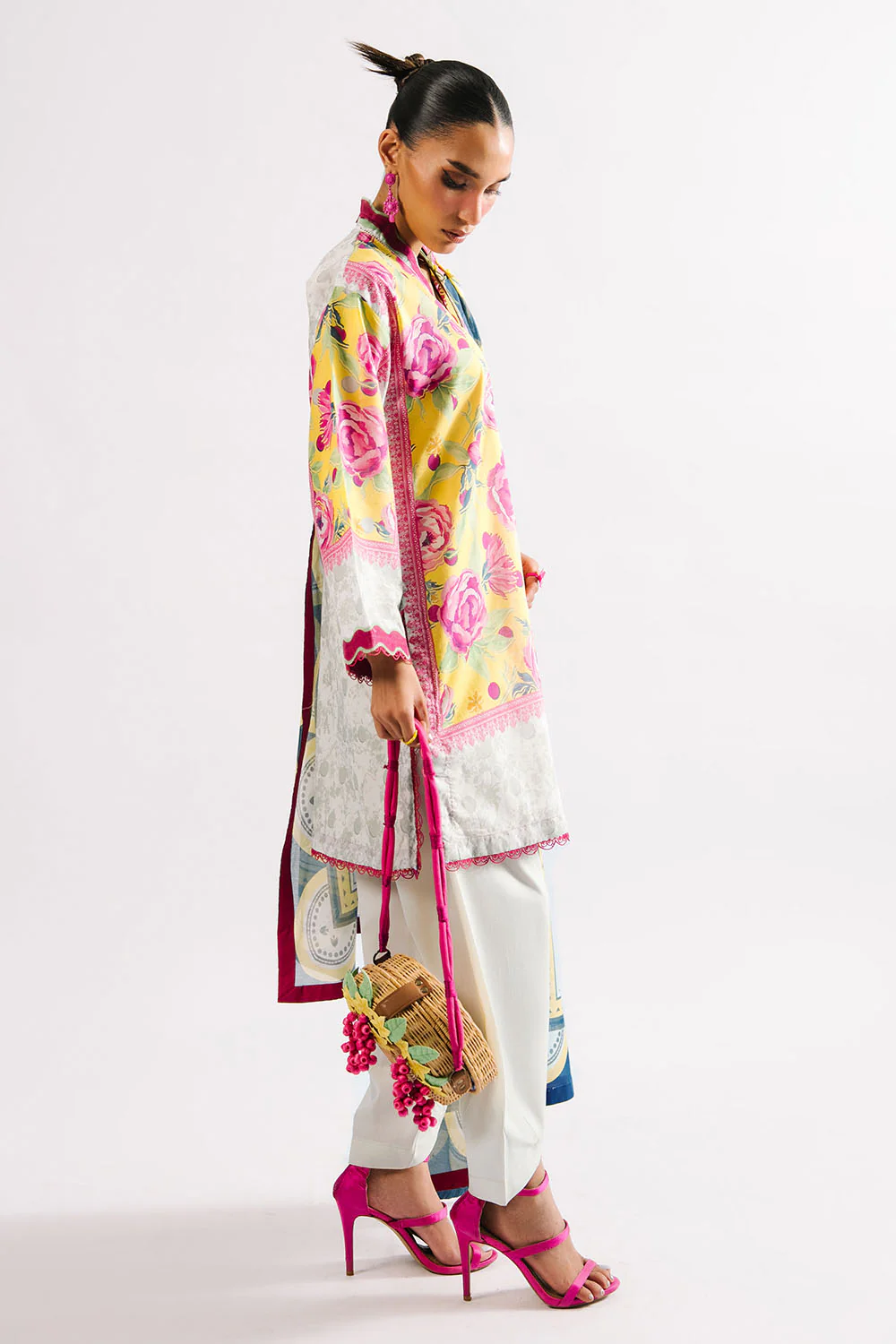 3 Piece Printed Lawn Suit with Dupatta - Image 4