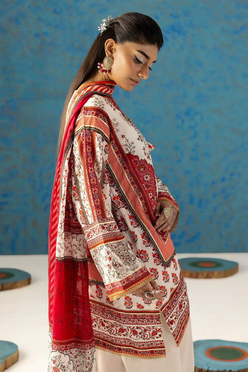3 Piece Printed Lawn Suit with Dupatta - Image 3