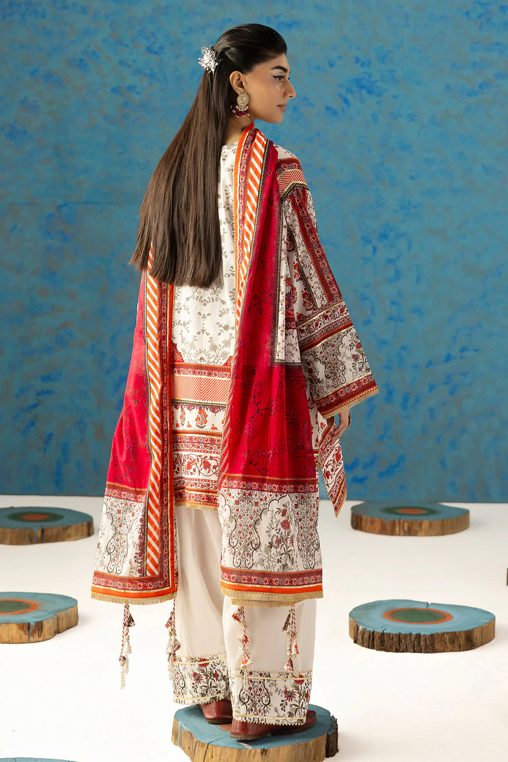 3 Piece Printed Lawn Suit with Dupatta - Image 4