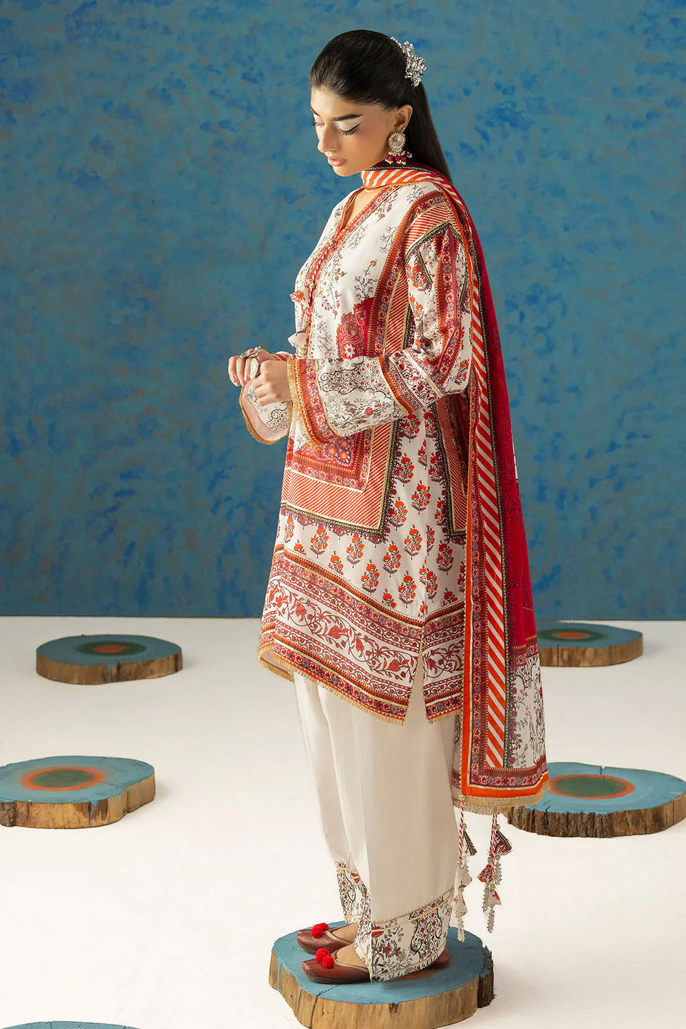 3 Piece Printed Lawn Suit with Dupatta - Image 6