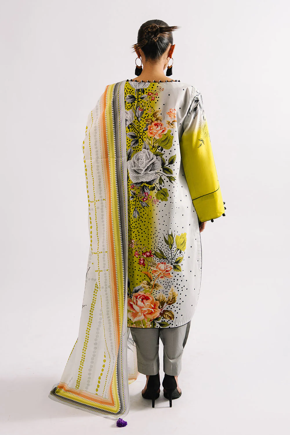 3 Piece Printed Lawn Suit with Dupatta - Image 5