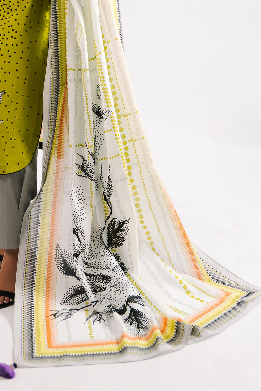 3 Piece Printed Lawn Suit with Dupatta - Image 6