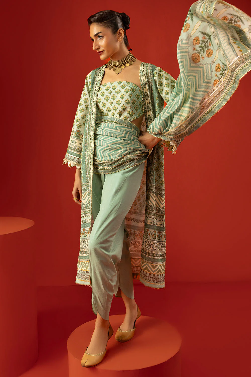 3 Piece Printed Lawn Suit with Dupatta - Image 3