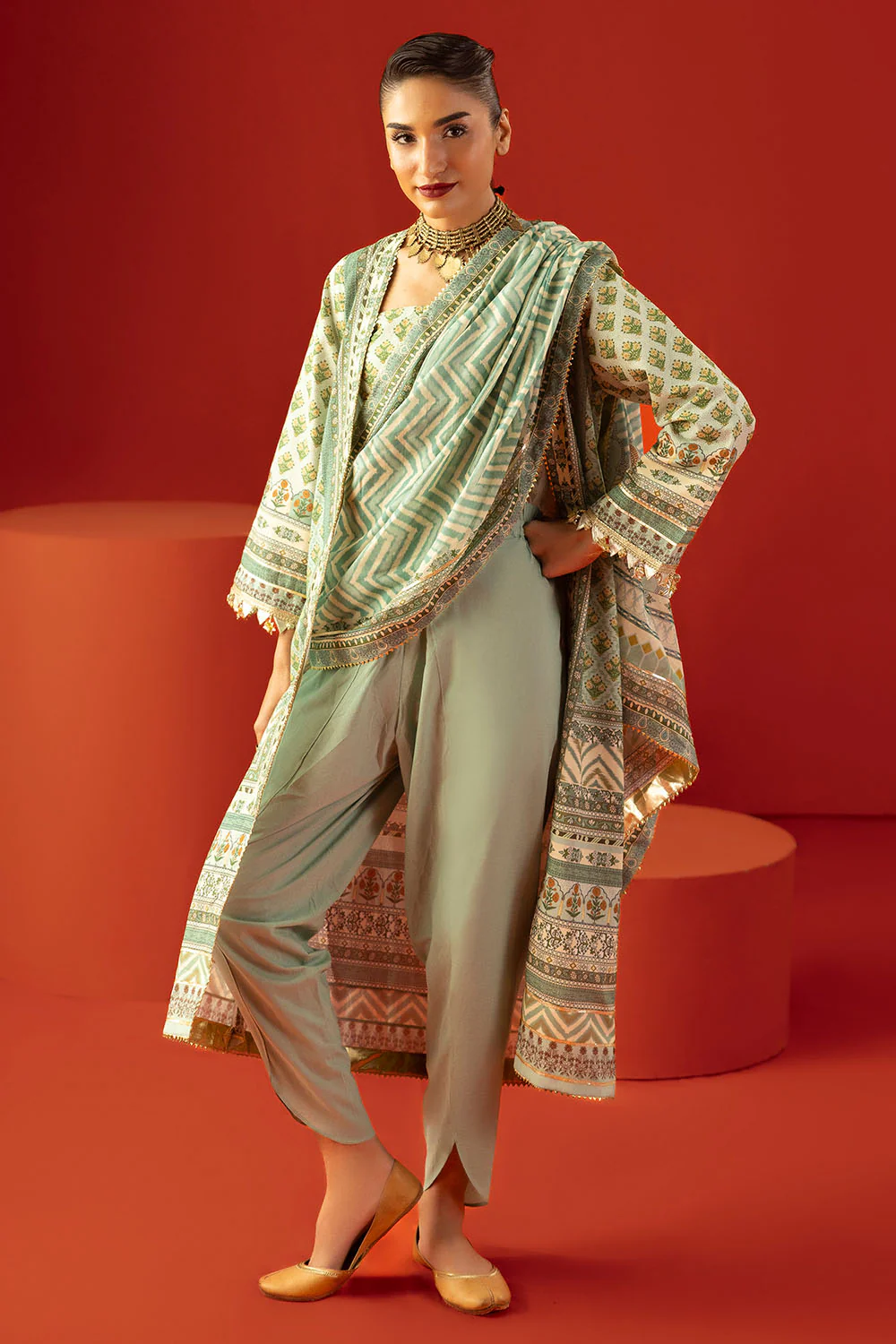 3 Piece Printed Lawn Suit with Dupatta - Image 6