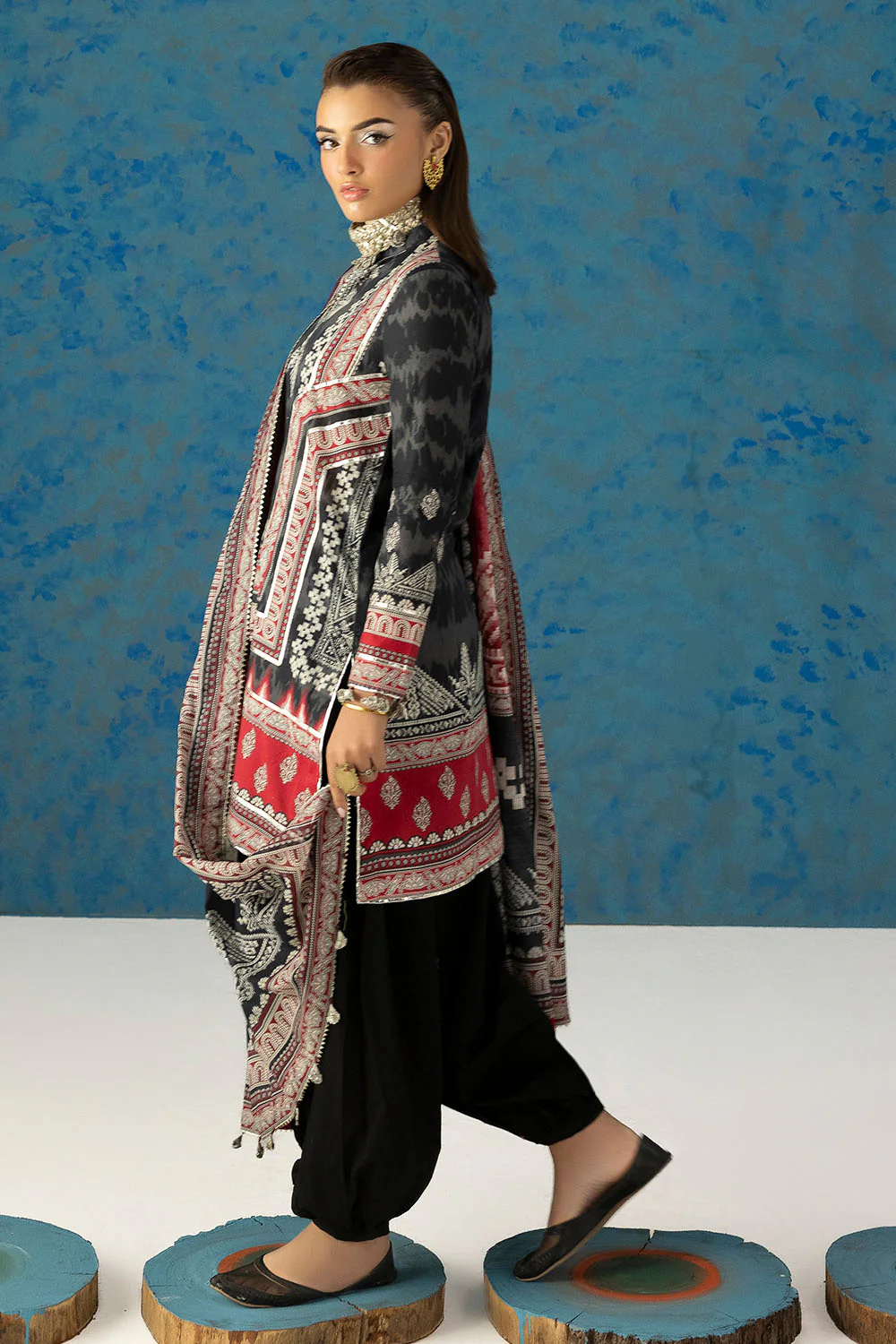 3 Piece Printed Lawn Suit with Dupatta - Image 3