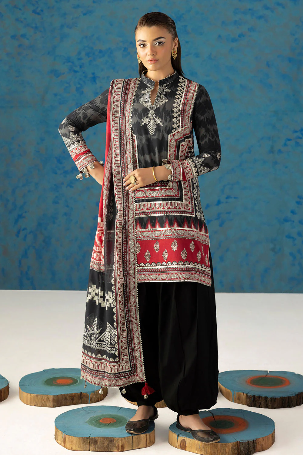 3 Piece Printed Lawn Suit with Dupatta - Image 6