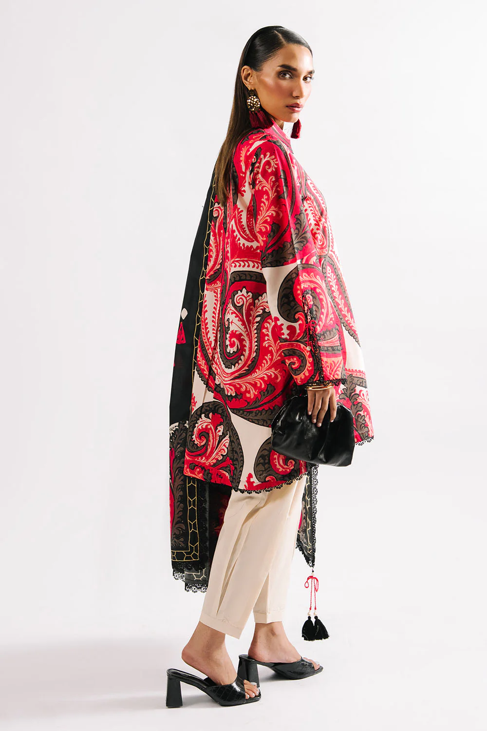 3 Piece Printed Lawn Suit with Dupatta - Image 4